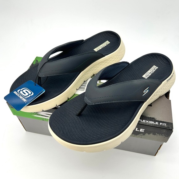 Naoki　403030 Skechers Go Walk Flex Vallejo Size 12 Mens Flip Flop Sandals Navy